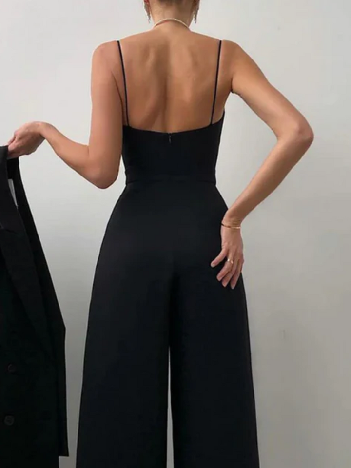 Jumpsuit féminin élégant avec jambes larges | Été