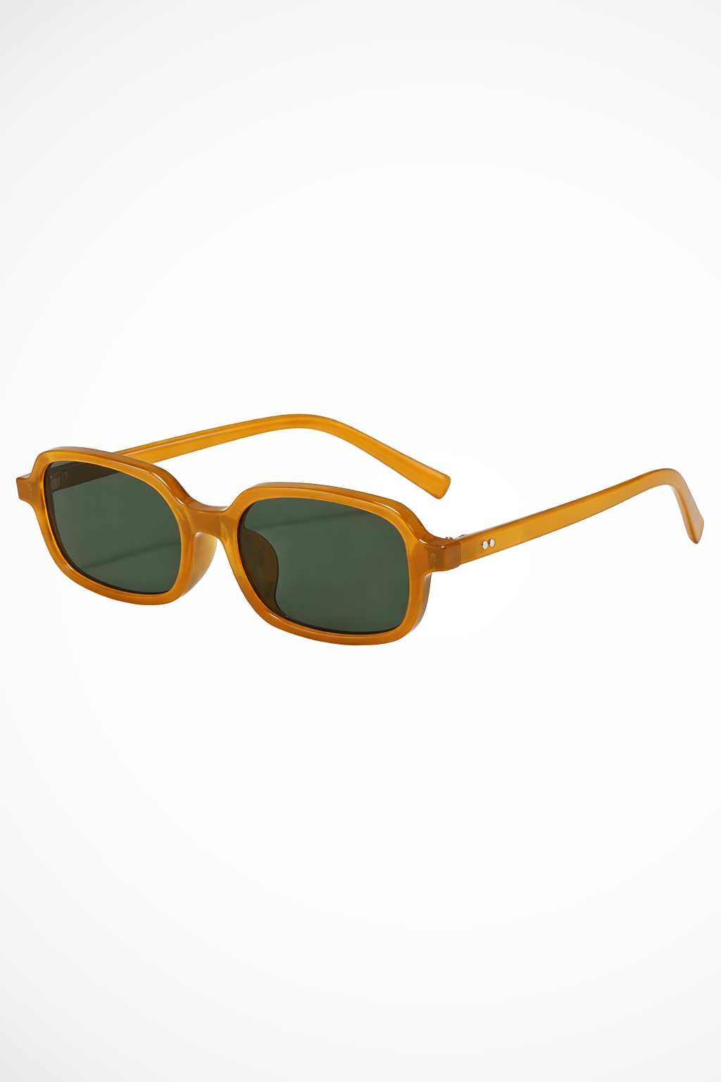 Lunettes de soleil pour femmes avec monture rectangulaire et coins biseautés
