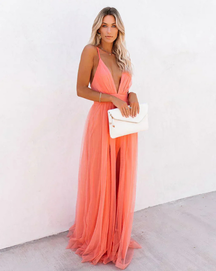 Robe de soirée en dentelle élégante pour femmes | Maxi
