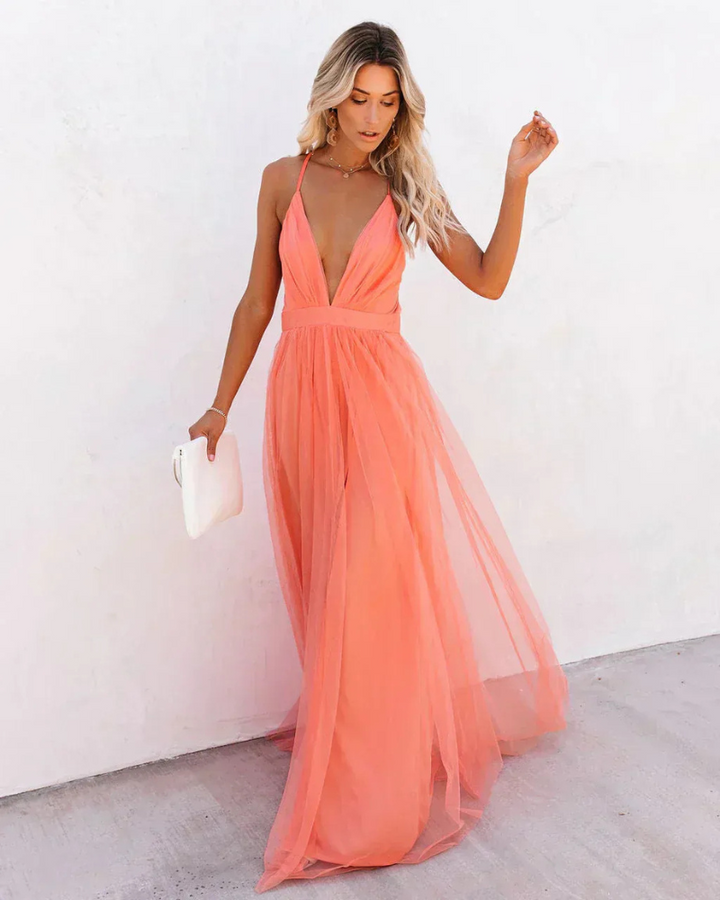 Robe de soirée en dentelle élégante pour femmes | Maxi