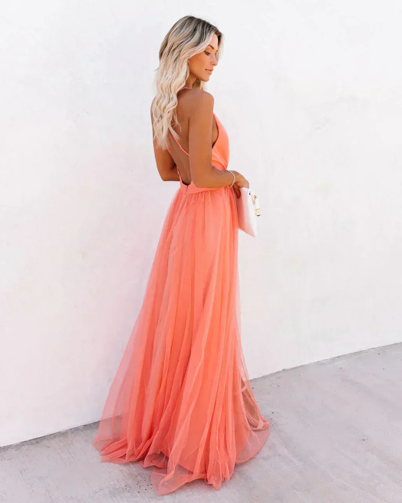Robe de soirée en dentelle élégante pour femmes | Maxi