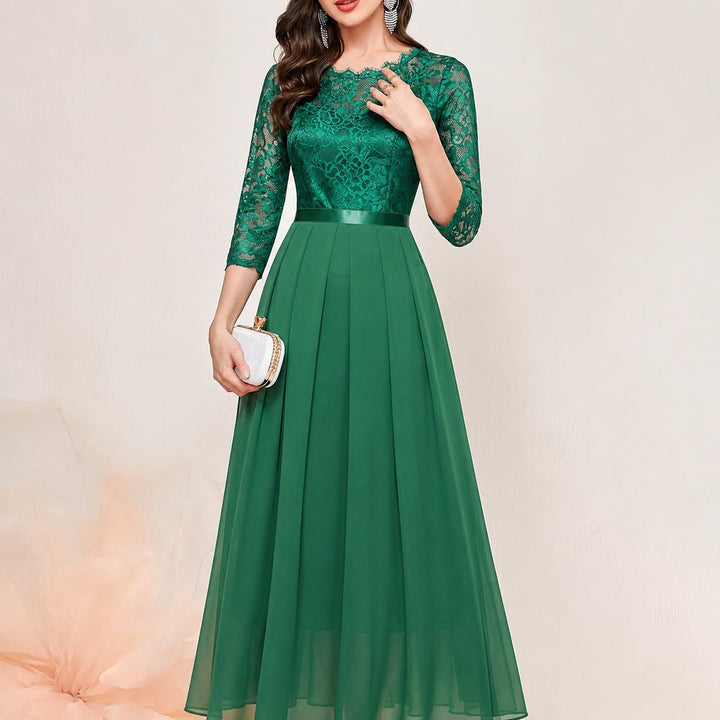 Katharina | Robe de Soirée Élégante en Dentelle et Chiffon pour Femmes