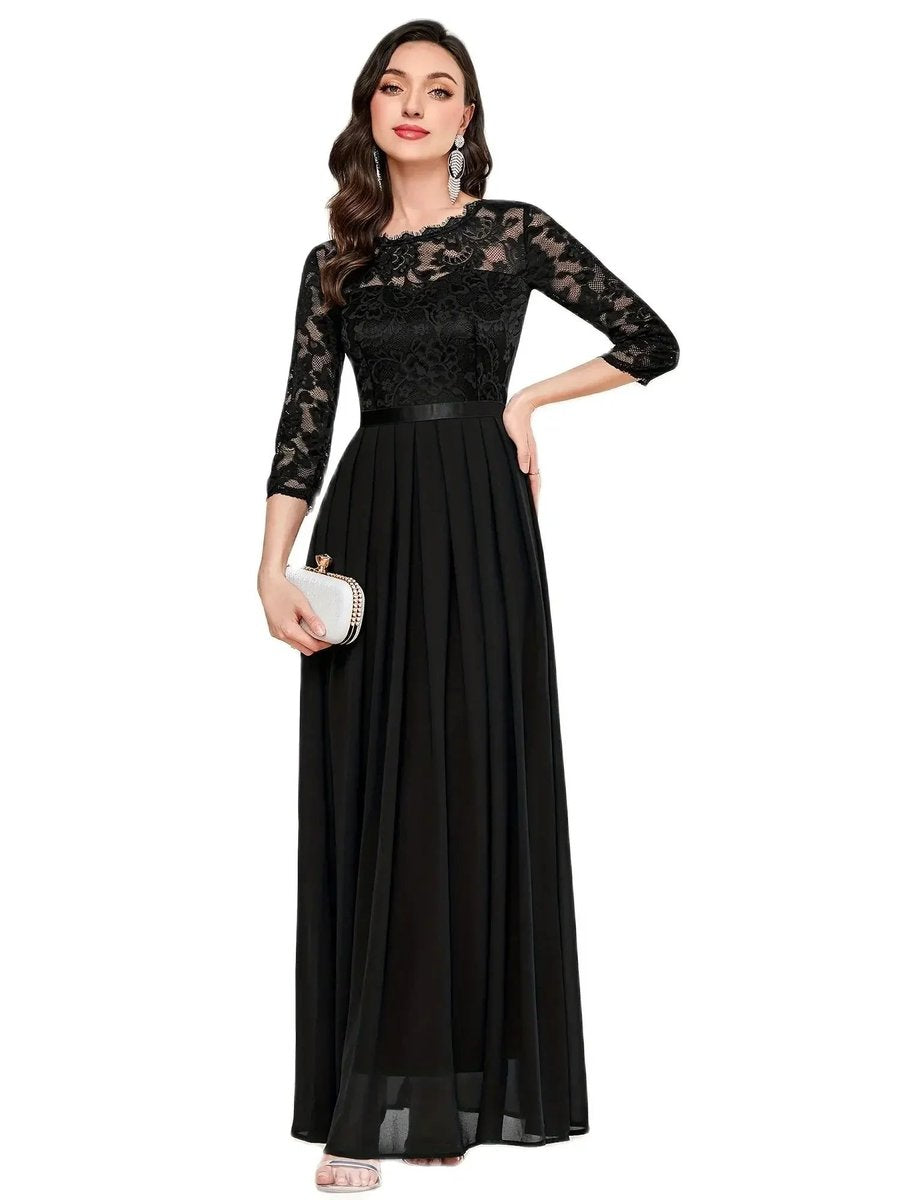Katharina | Robe de Soirée Élégante en Dentelle et Chiffon pour Femmes