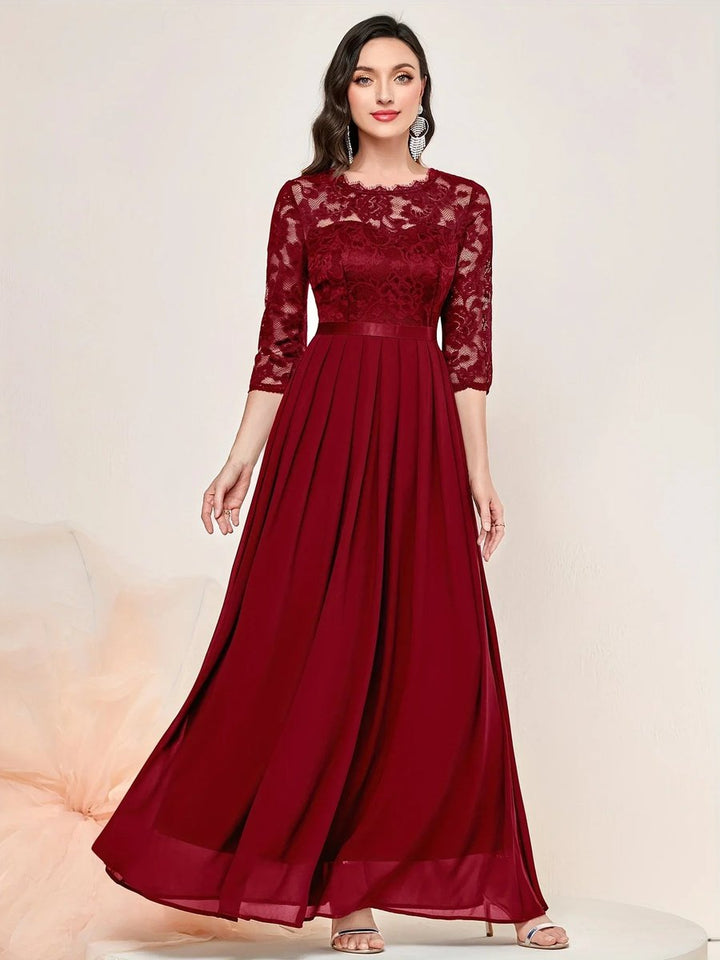 Katharina | Robe de Soirée Élégante en Dentelle et Chiffon pour Femmes