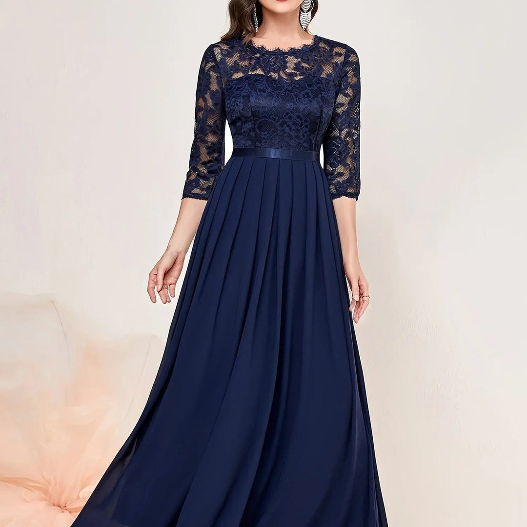Katharina | Robe de Soirée Élégante en Dentelle et Chiffon pour Femmes