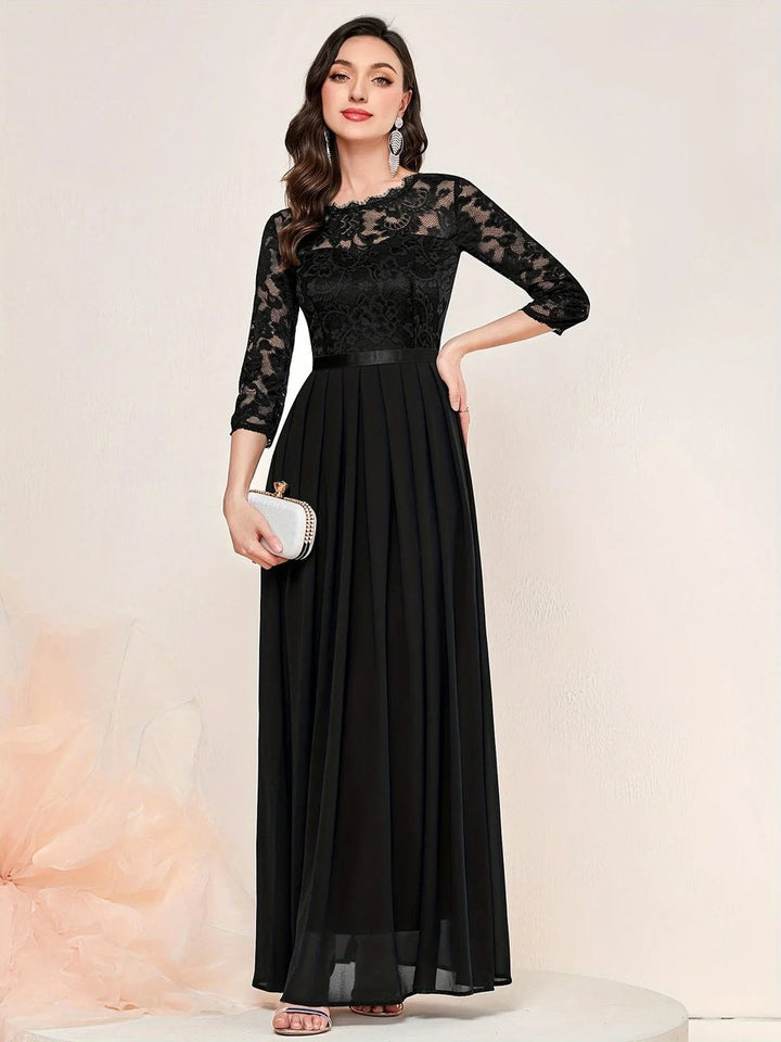Katharina | Robe de Soirée Élégante en Dentelle et Chiffon pour Femmes