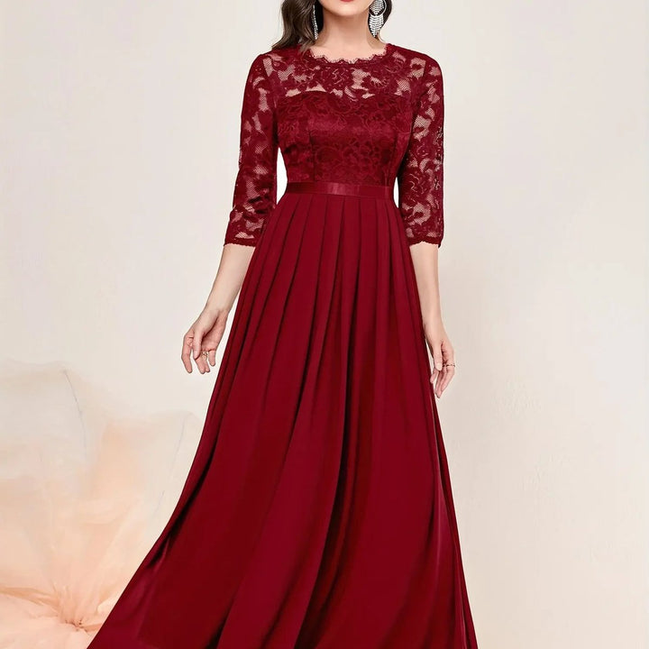 Katharina | Robe de Soirée Élégante en Dentelle et Chiffon pour Femmes