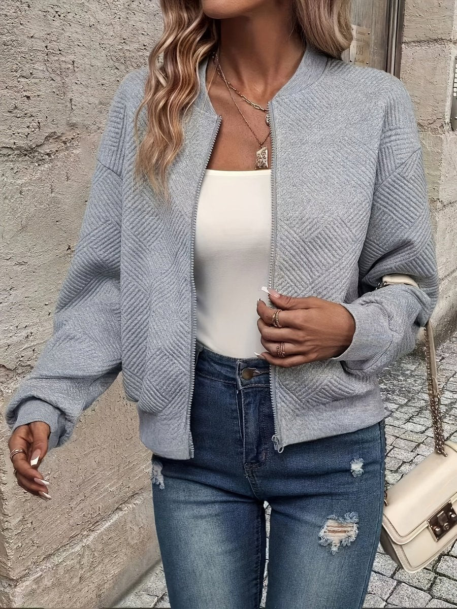 Annika | Veste matelassée pour femmes légère Bomber à zip en tissu structuré