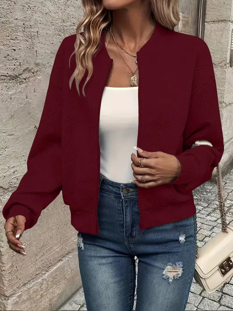 Annika | Veste matelassée pour femmes légère Bomber à zip en tissu structuré