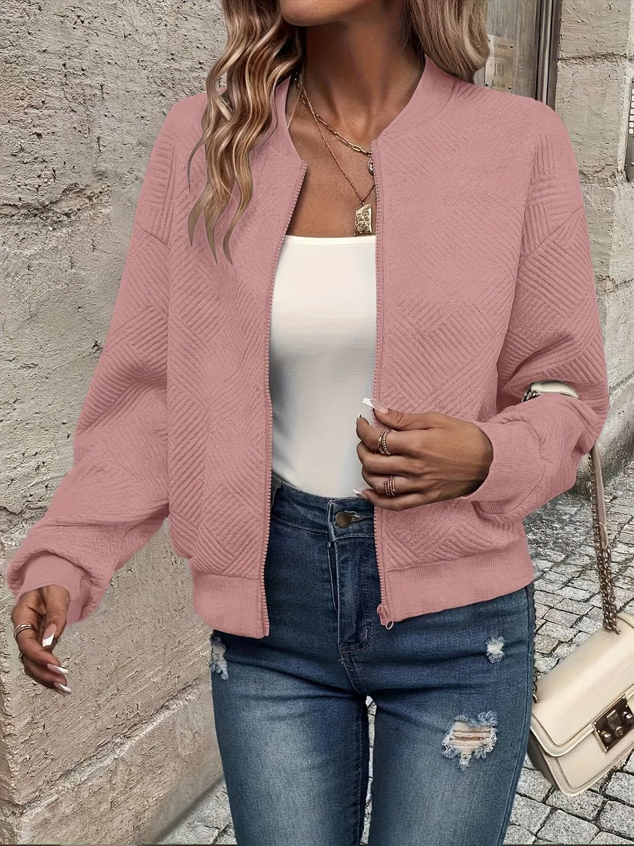 Annika | Veste matelassée pour femmes légère Bomber à zip en tissu structuré