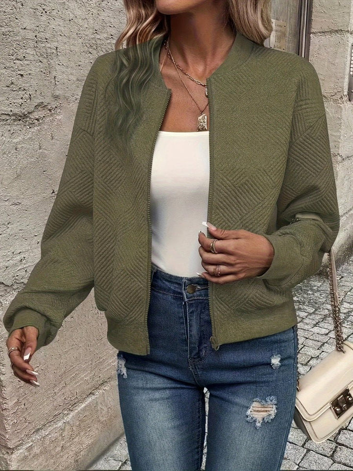 Annika | Veste matelassée pour femmes légère Bomber à zip en tissu structuré