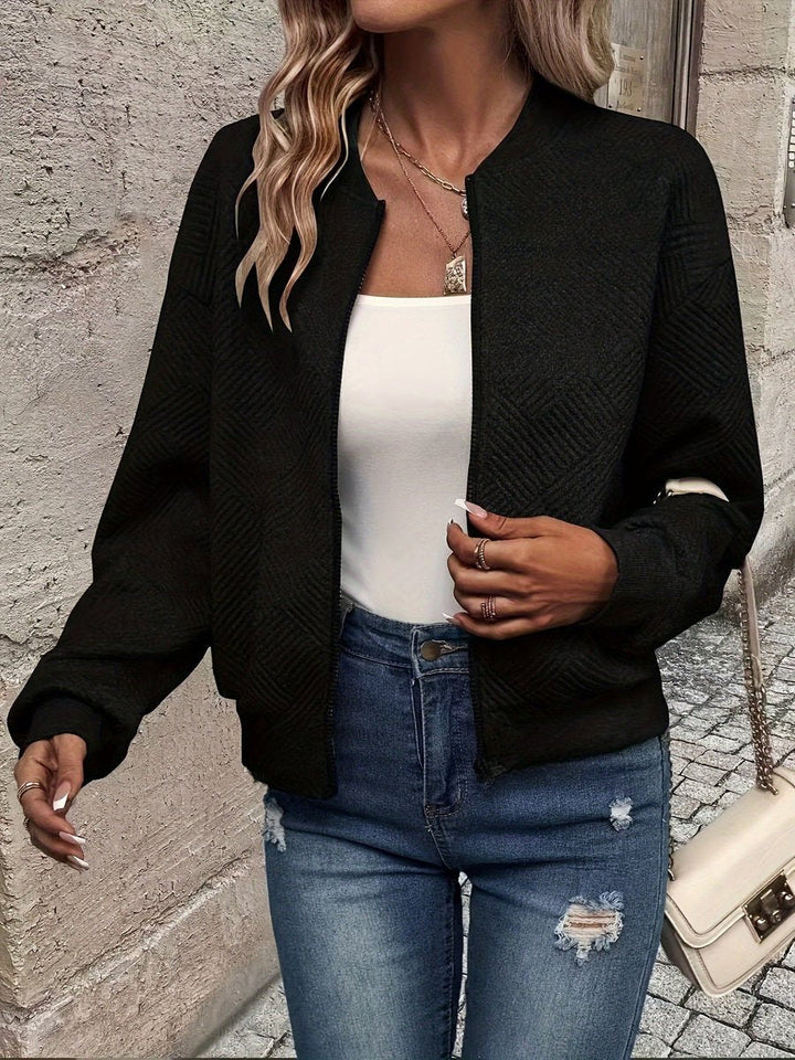 Annika | Veste matelassée pour femmes légère Bomber à zip en tissu structuré