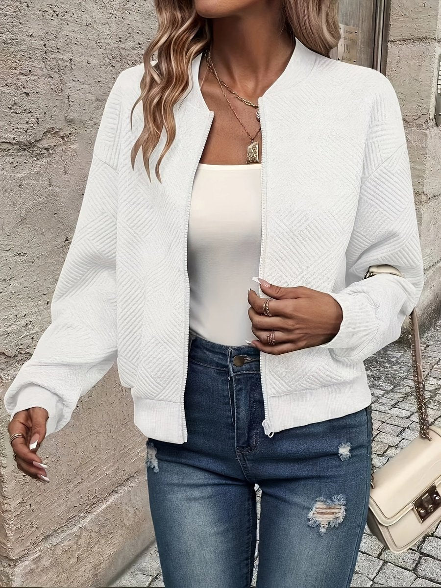 Annika | Veste matelassée pour femmes légère Bomber à zip en tissu structuré