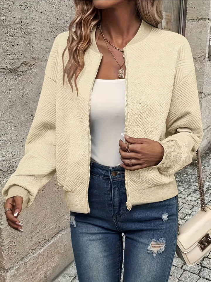 Annika | Veste matelassée pour femmes légère Bomber à zip en tissu structuré