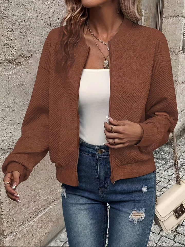 Annika | Veste matelassée pour femmes légère Bomber à zip en tissu structuré