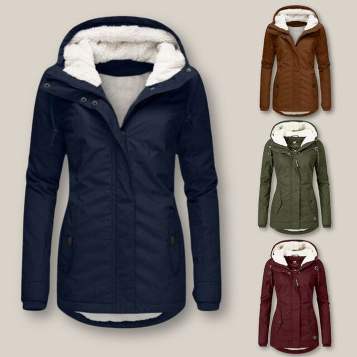 Leonie | Veste matelassée pour femmes avec doublure en polaire et capuche, manteau d'hiver