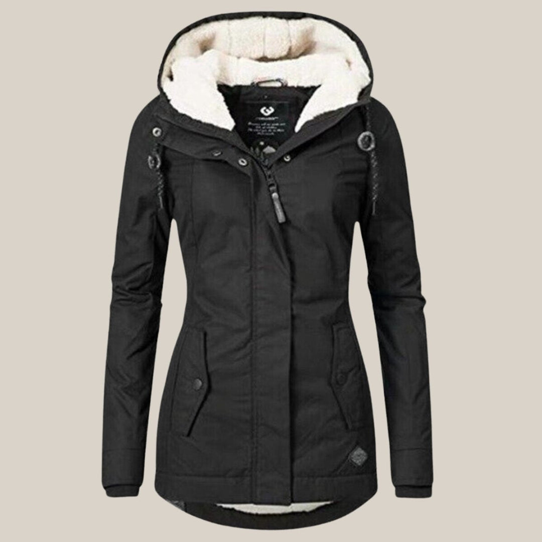 Leonie | Veste matelassée pour femmes avec doublure en polaire et capuche, manteau d'hiver