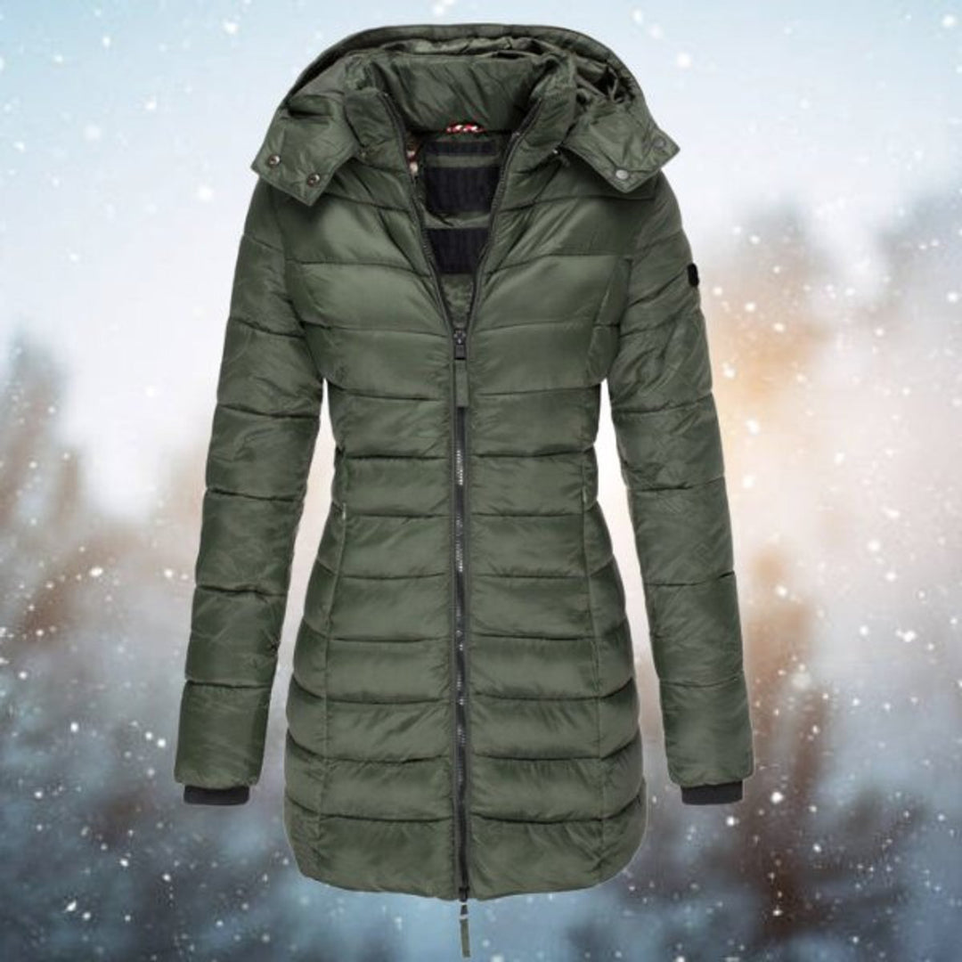 Emilia | Veste matelassée pour femmes avec capuche, cintrée et chaude
