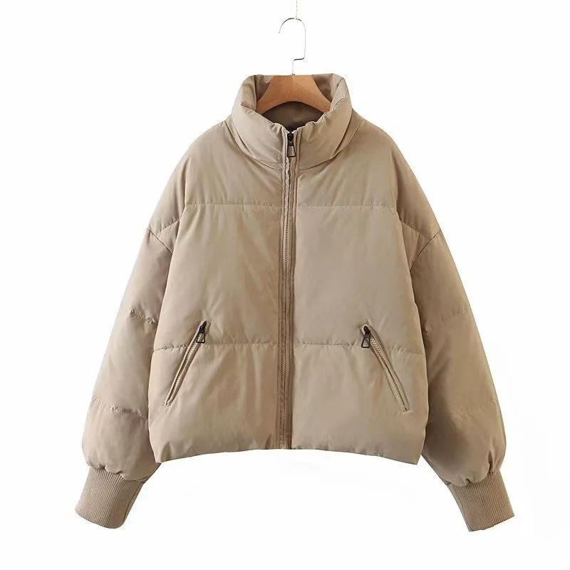Veste matelassée pour femmes avec fermeture éclair et col montant