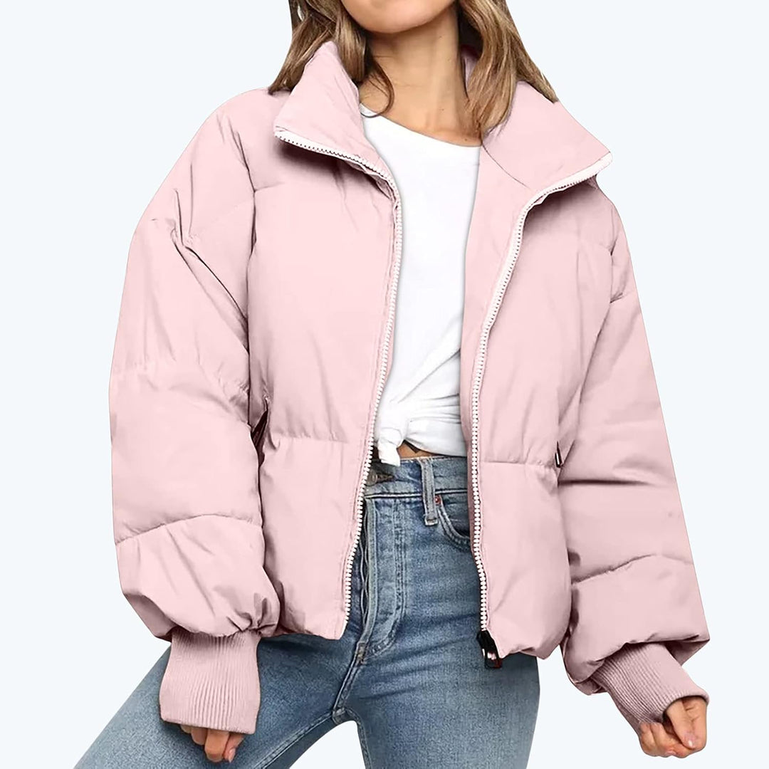 Veste matelassée pour femmes avec fermeture éclair et col montant