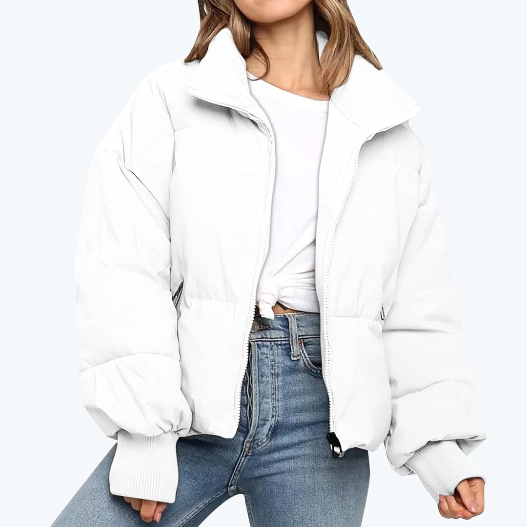 Veste matelassée pour femmes avec fermeture éclair et col montant