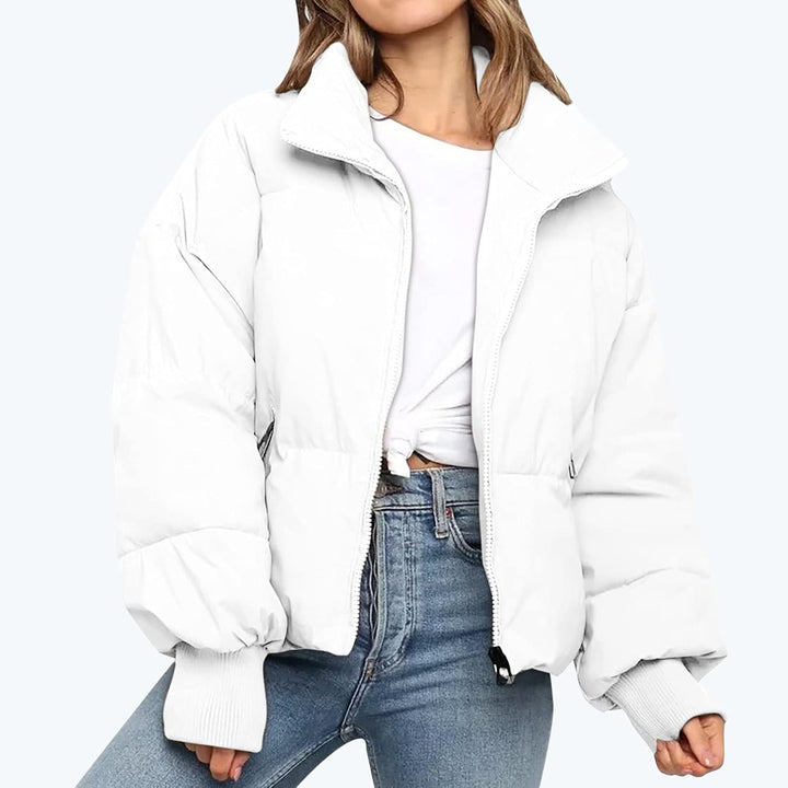 Veste matelassée pour femmes avec fermeture éclair et col montant