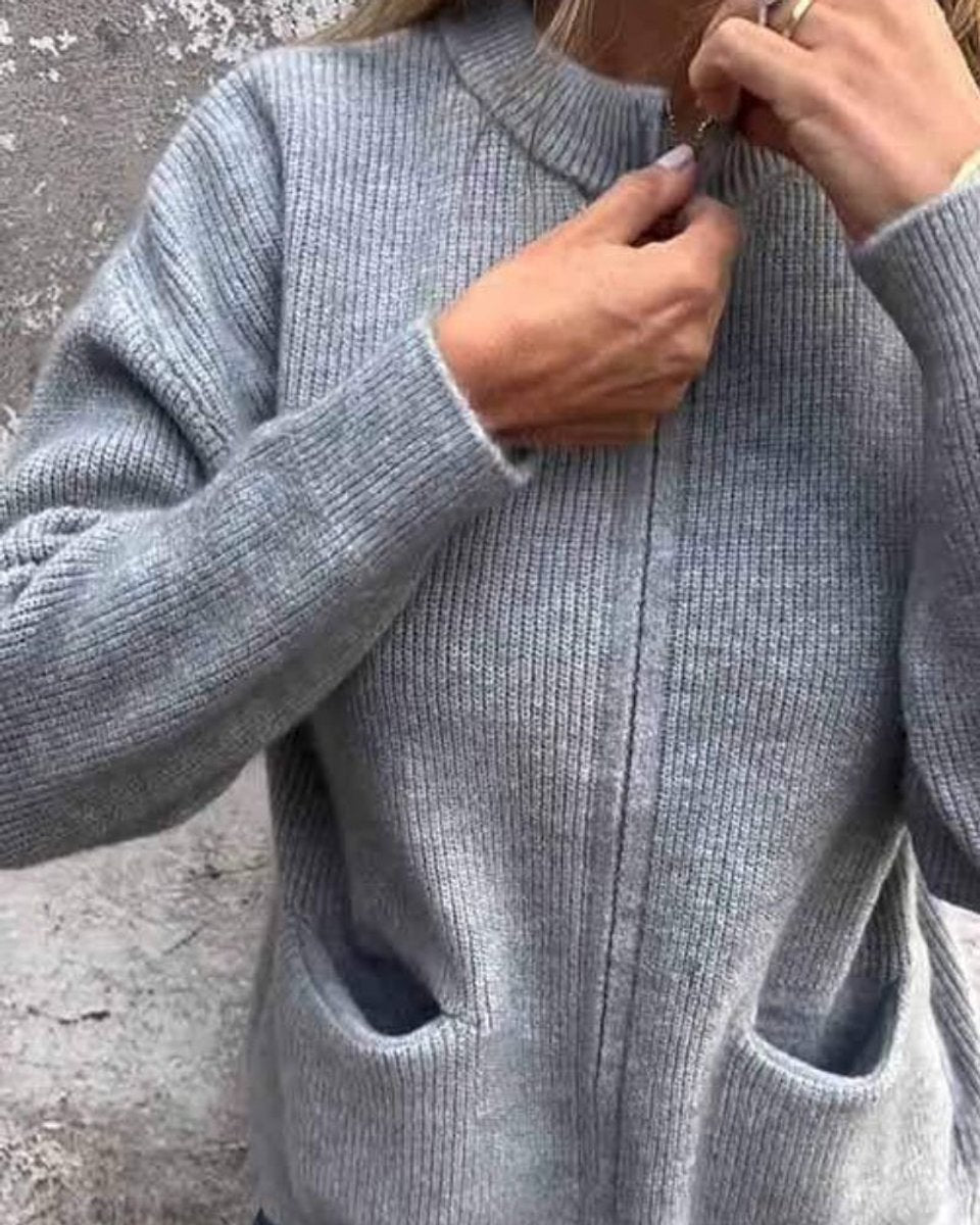 Clara | Cardigan en tricot pour femmes avec fermeture éclair, coupe décontractée, poches avant