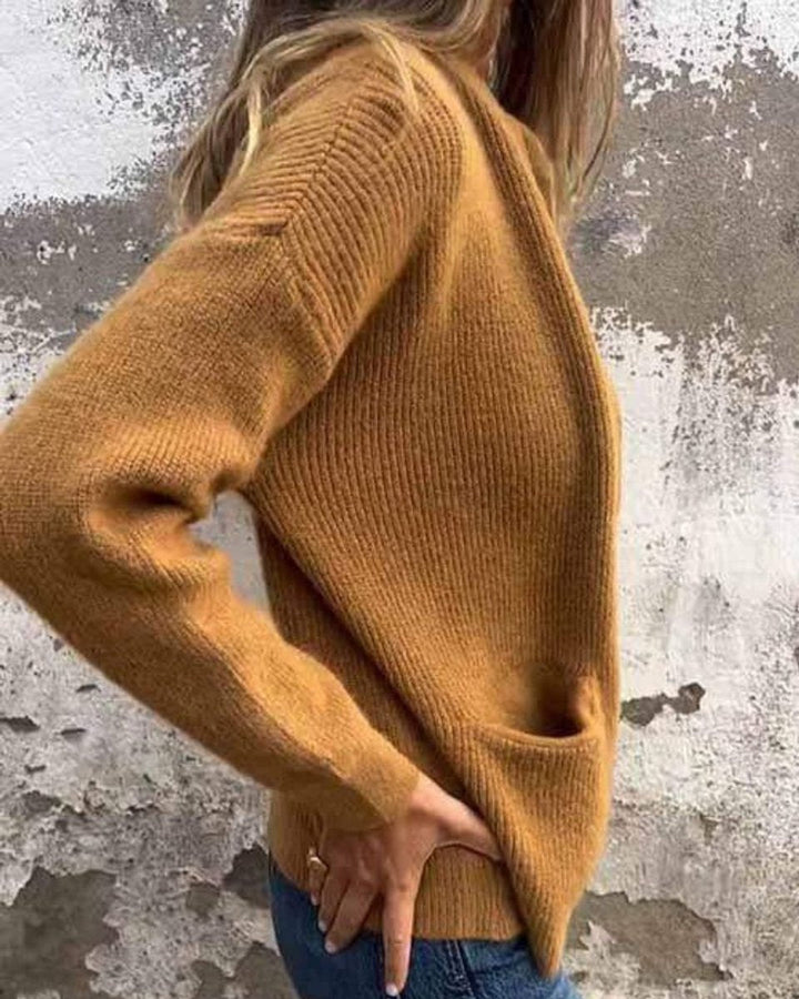 Clara | Cardigan en tricot pour femmes avec fermeture éclair, coupe décontractée, poches avant