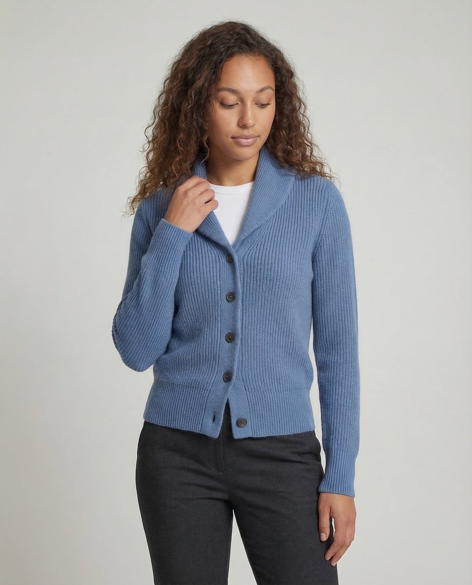 Frieda | Cardigan en tricot pour femmes avec col revers et boutons à manches longues