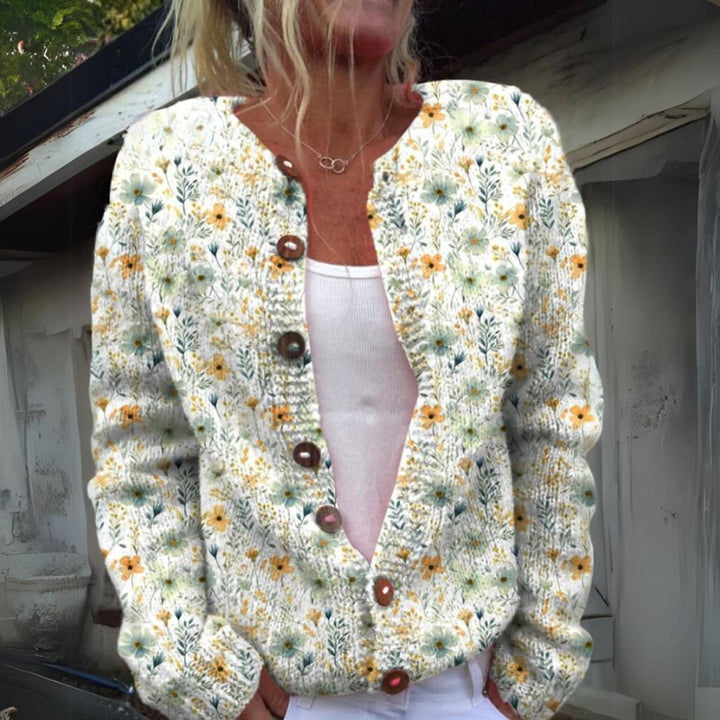 Hannah | Gilet en tricot pour femmes avec motif floral