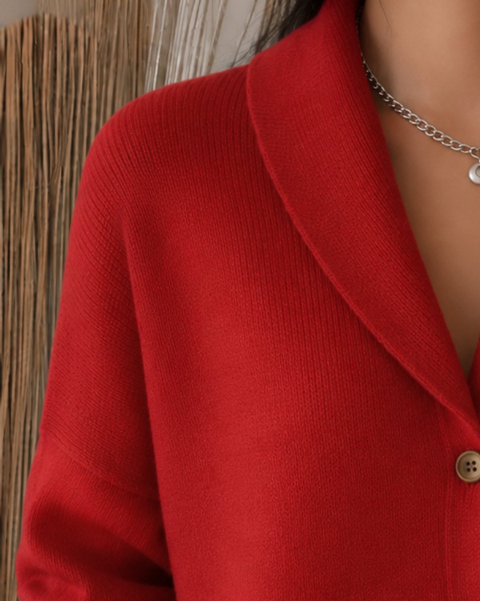 Nora | Veste en tricot pour femmes avec col chemise et boutonnière Coupe décontractée