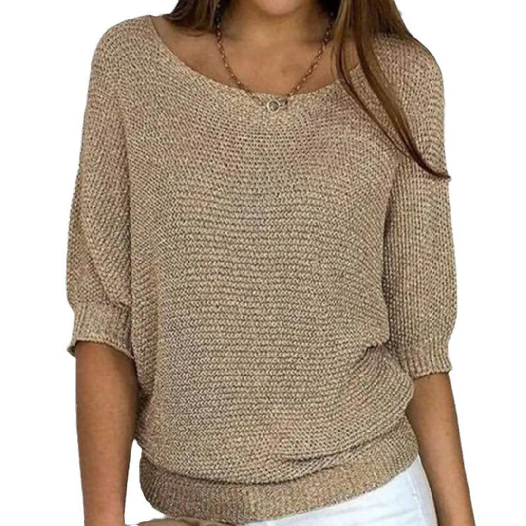 Lena | Pull en tricot pour femmes - Sweater oversize décontracté avec des manches chauve-souris