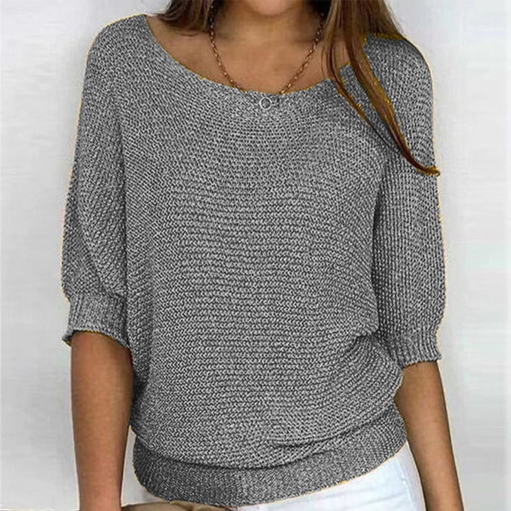 Lena | Pull en tricot pour femmes - Sweater oversize décontracté avec des manches chauve-souris