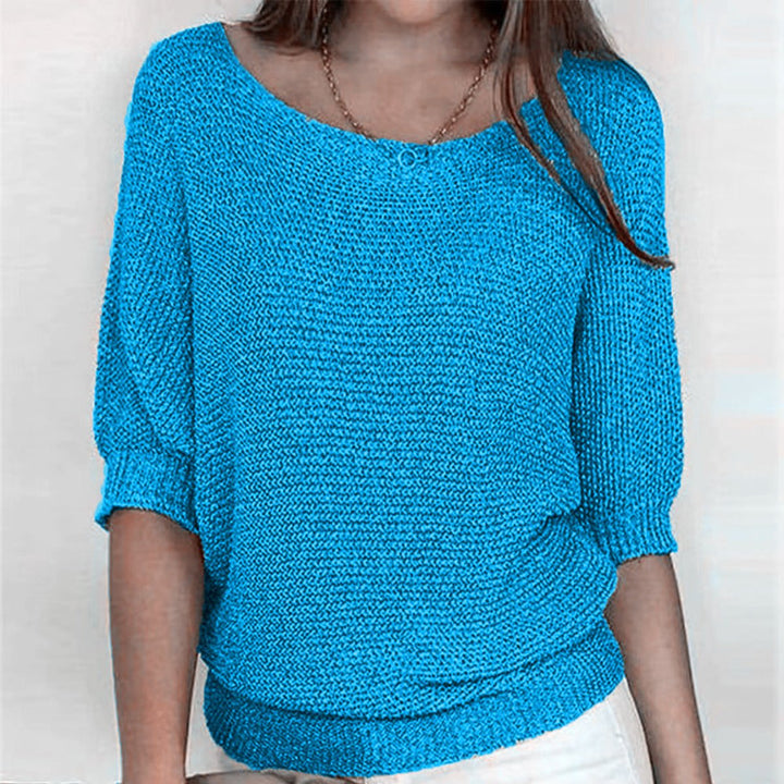 Lena | Pull en tricot pour femmes - Sweater oversize décontracté avec des manches chauve-souris