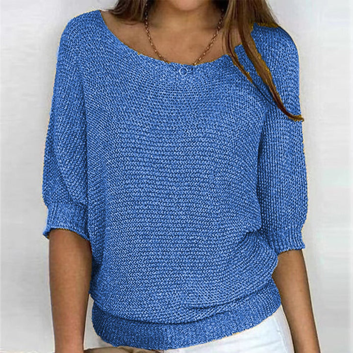 Lena | Pull en tricot pour femmes - Sweater oversize décontracté avec des manches chauve-souris