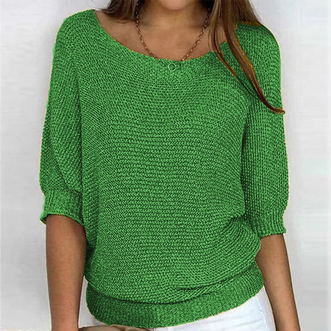 Lena | Pull en tricot pour femmes - Sweater oversize décontracté avec des manches chauve-souris