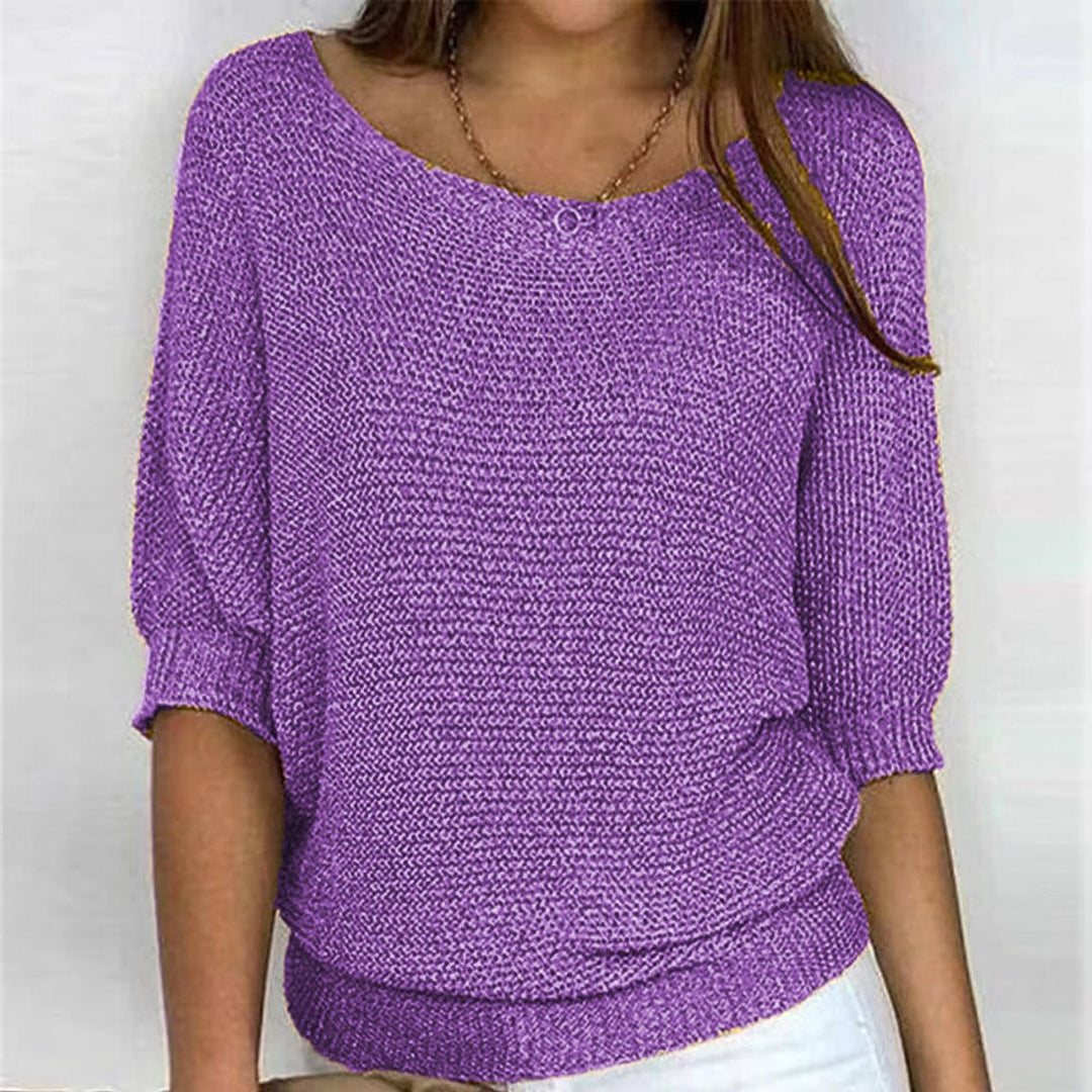 Lena | Pull en tricot pour femmes - Sweater oversize décontracté avec des manches chauve-souris