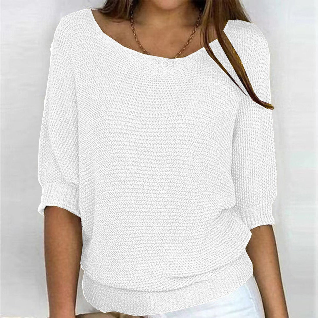 Lena | Pull en tricot pour femmes - Sweater oversize décontracté avec des manches chauve-souris