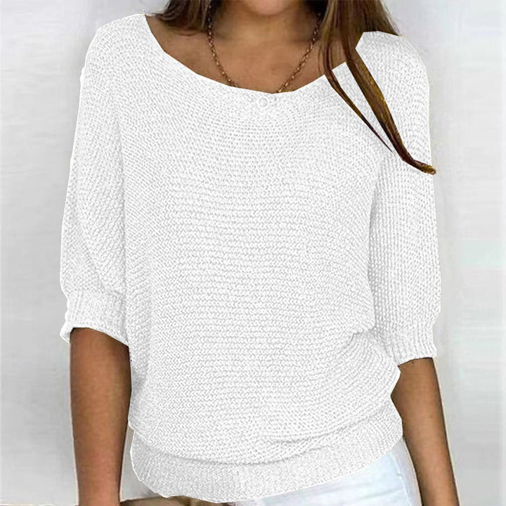 Lena | Pull en tricot pour femmes - Sweater oversize décontracté avec des manches chauve-souris