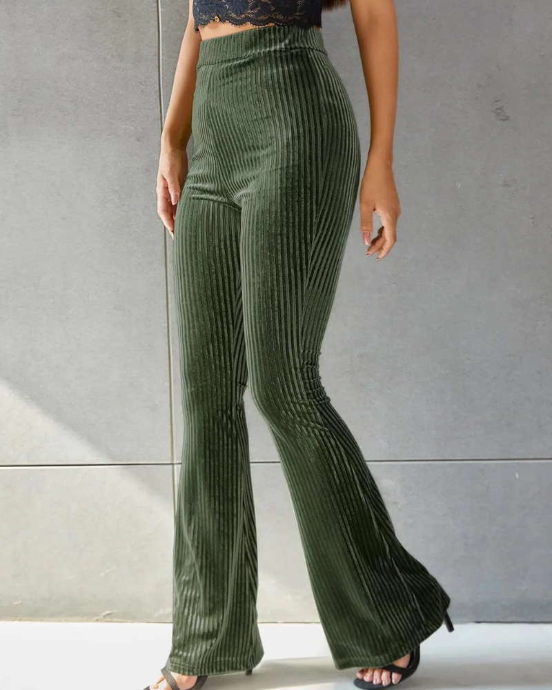 Pantalon évasé stylé pour femmes | Velours côtelé