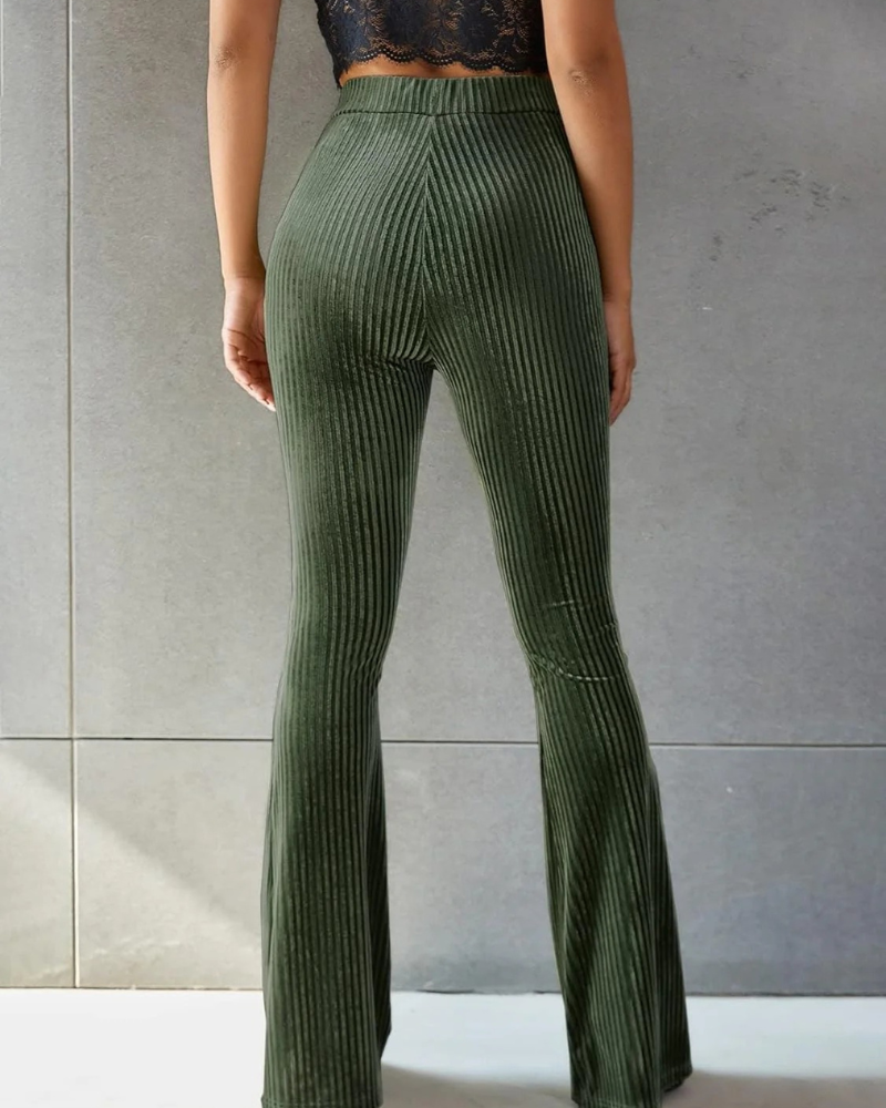 Pantalon évasé stylé pour femmes | Velours côtelé