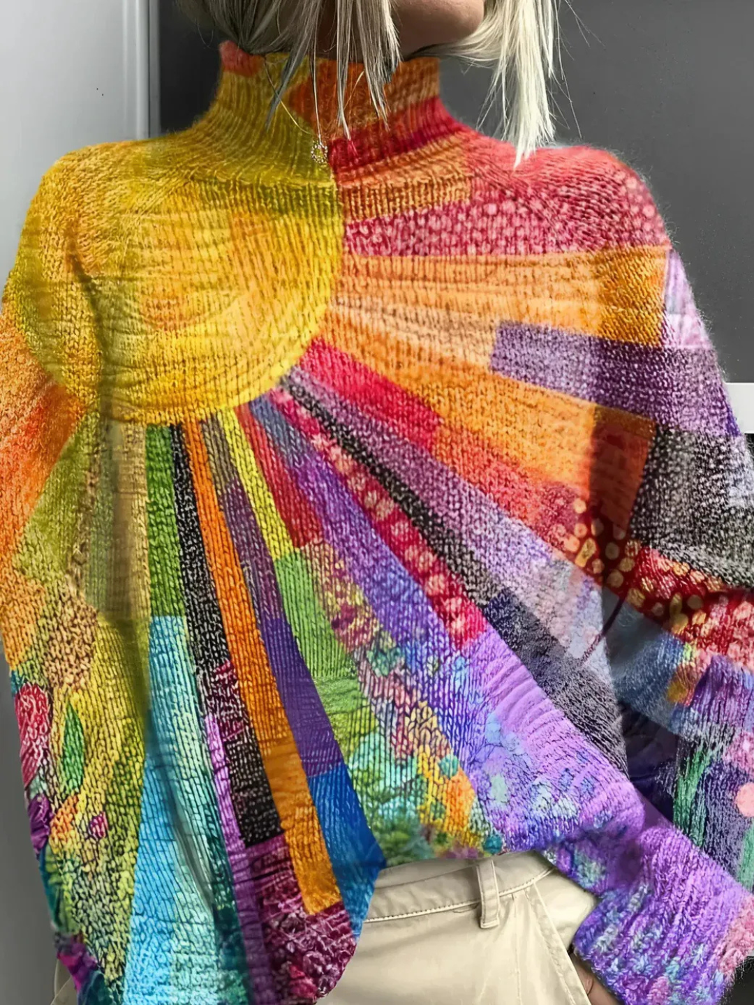 Pull élégant et vivant pour femmes | Col roulé