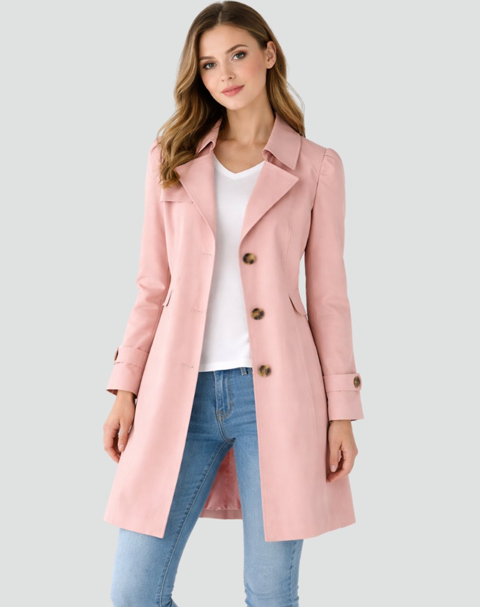 Nora | Manteau Trench Classique Ajusté pour Femmes Mi-Long