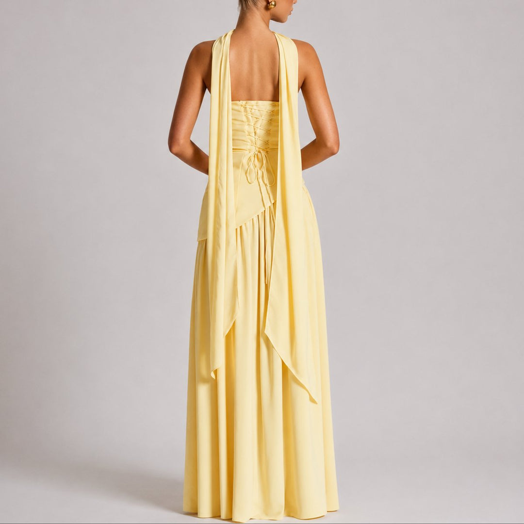 Charlotte | Robe Maxi Sans Bretelles pour Femmes avec Écharpe Robe de Mariage Invité Robe de Soirée