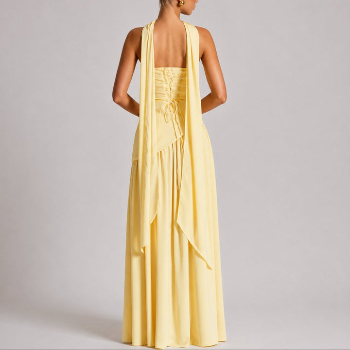 Charlotte | Robe Maxi Sans Bretelles pour Femmes avec Écharpe Robe de Mariage Invité Robe de Soirée