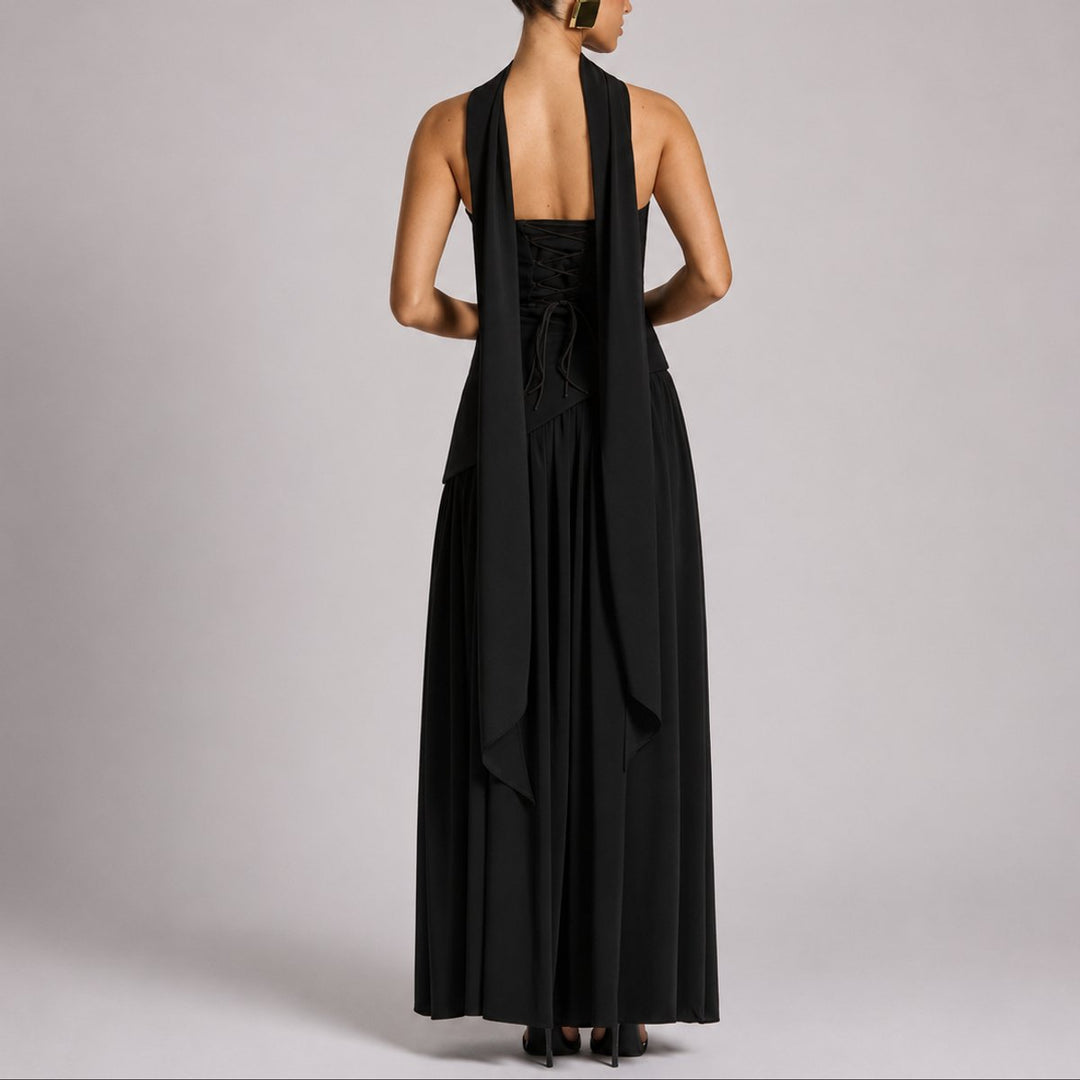 Charlotte | Robe Maxi Sans Bretelles pour Femmes avec Écharpe Robe de Mariage Invité Robe de Soirée