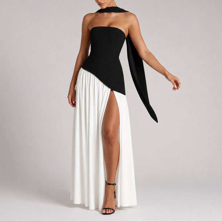 Charlotte | Robe Maxi Sans Bretelles pour Femmes avec Écharpe Robe de Mariage Invité Robe de Soirée