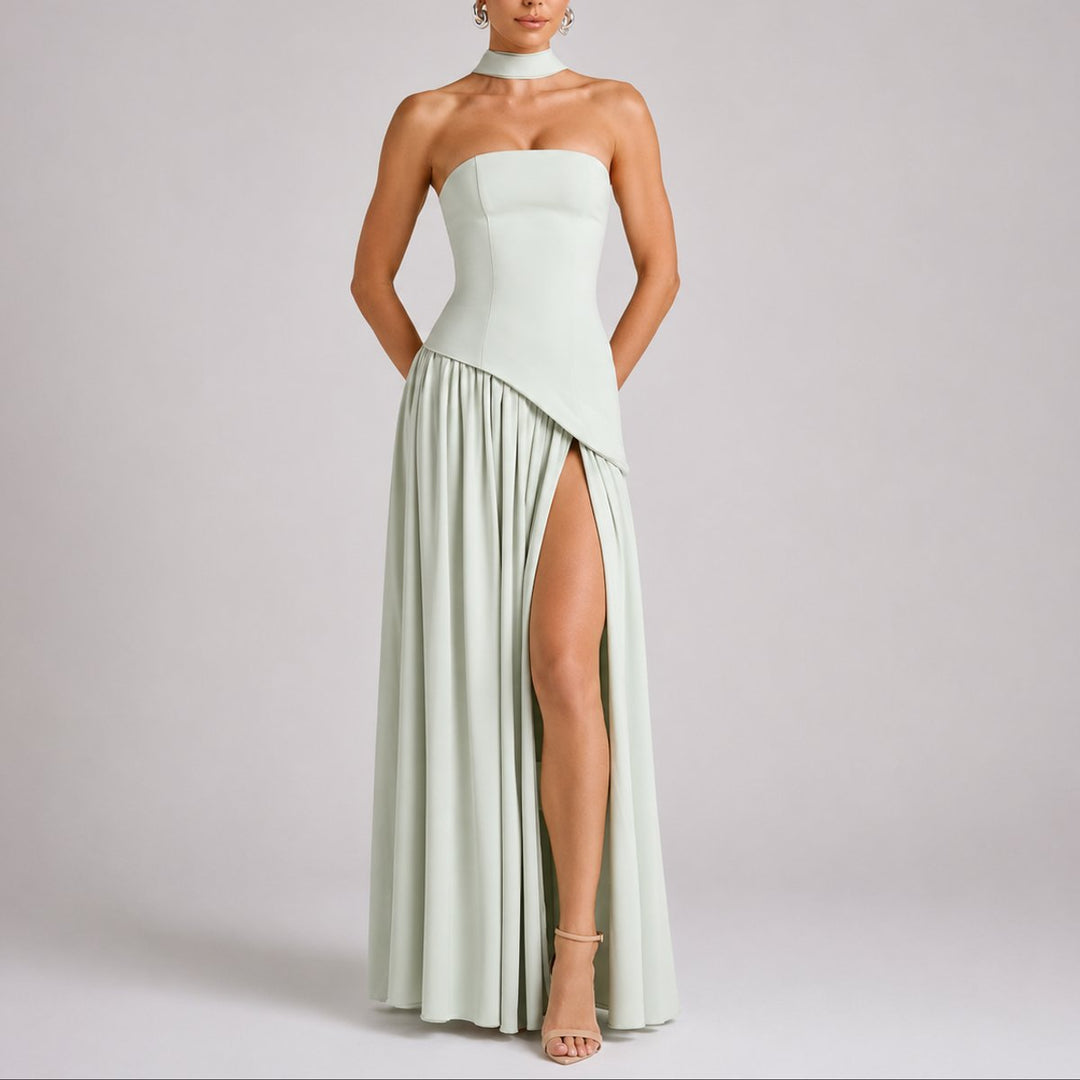 Charlotte | Robe Maxi Sans Bretelles pour Femmes avec Écharpe Robe de Mariage Invité Robe de Soirée