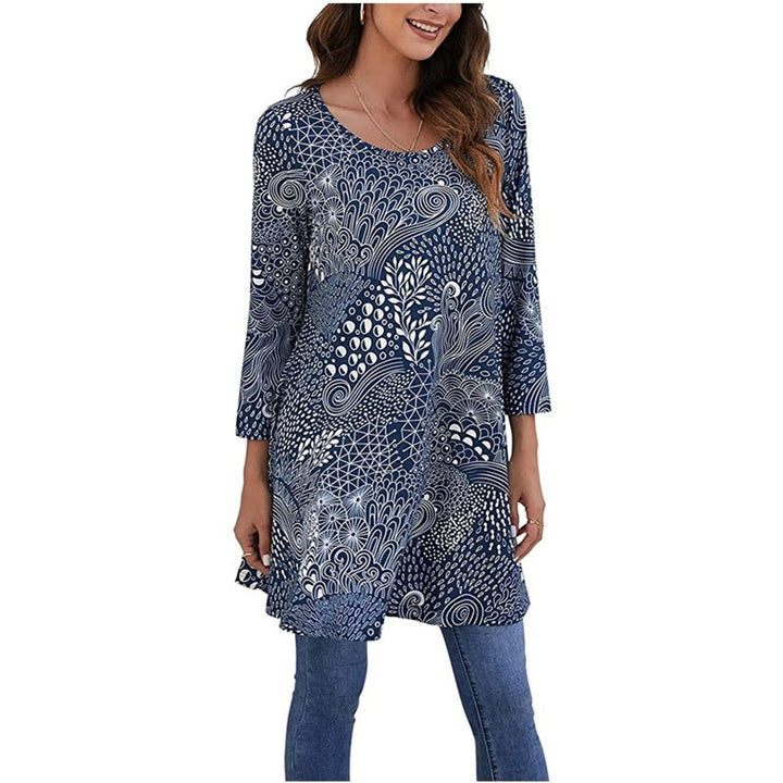 Leonie | Tunique femme avec imprimé mandala coloré et manches 3/4