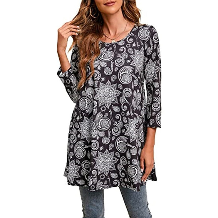 Leonie | Tunique femme avec imprimé mandala coloré et manches 3/4